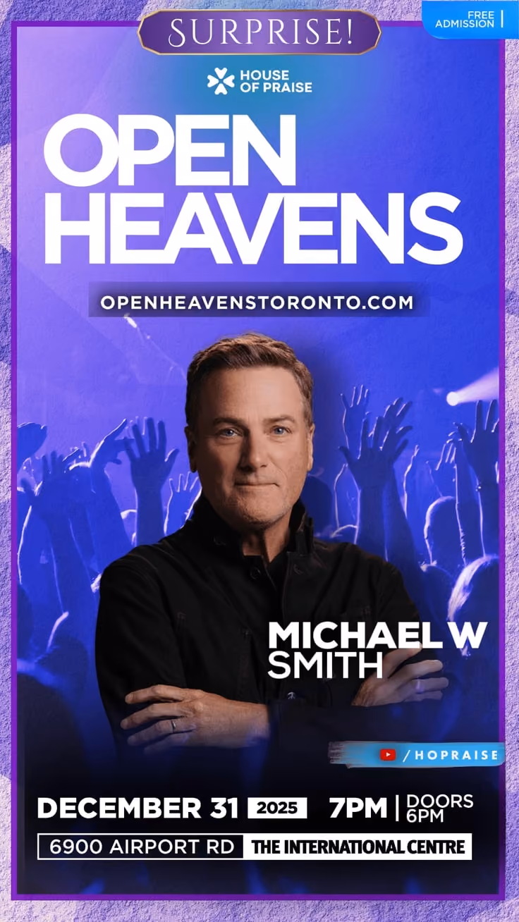 Open Heavens 2026 poster — God of Glory, 31 December, TD Coliseum.